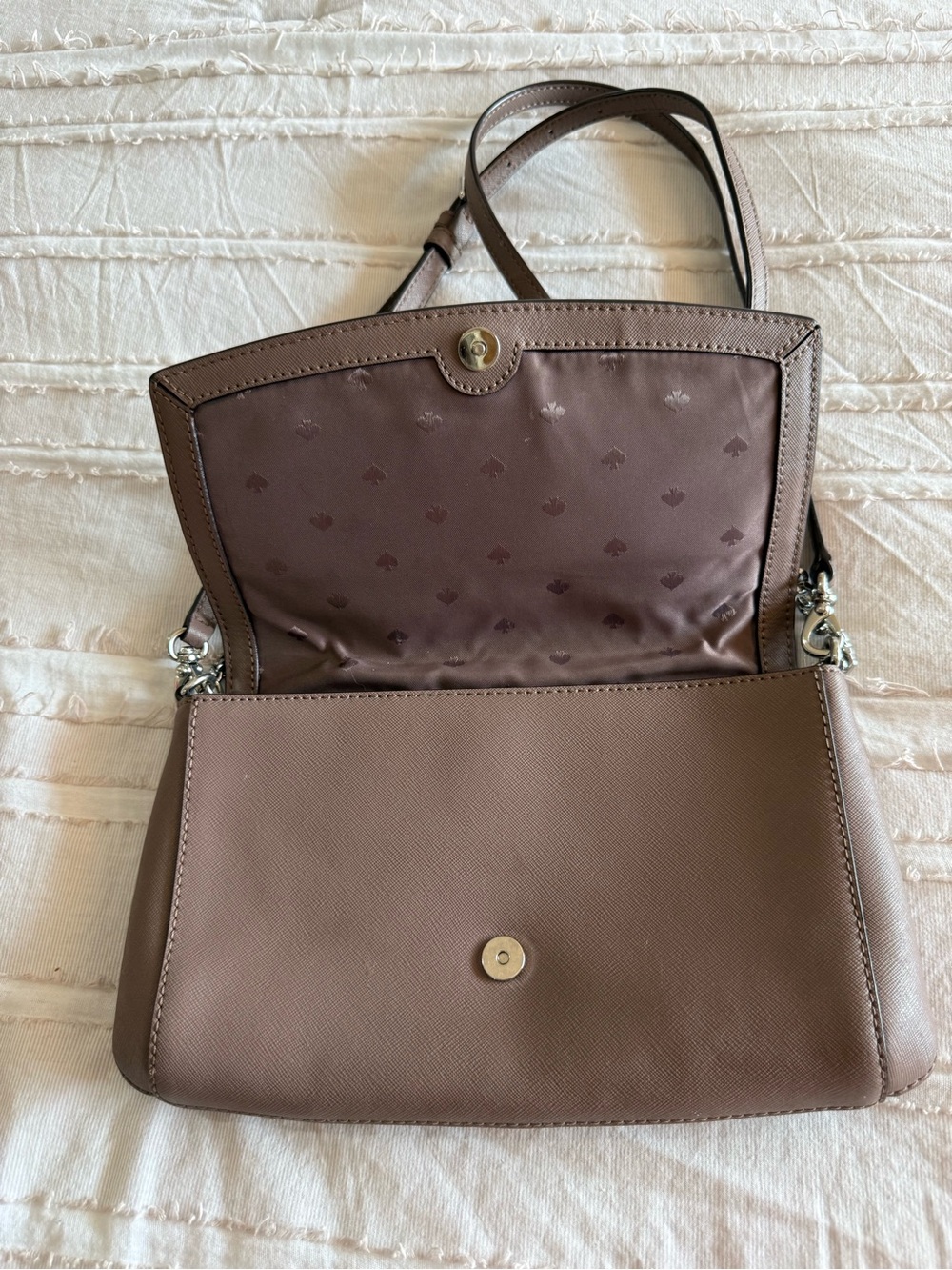 kate spade Taupe Saffiano Flap Crossbody - Picture 4 of 12